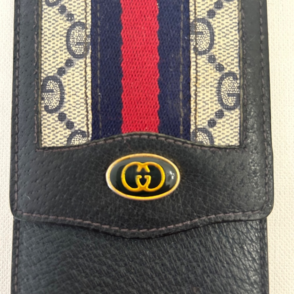 Vintage Gucci Glasses, Sunglass or Cigarette Case Blue GG Supreme Sherry Line - Picture 3 of 14